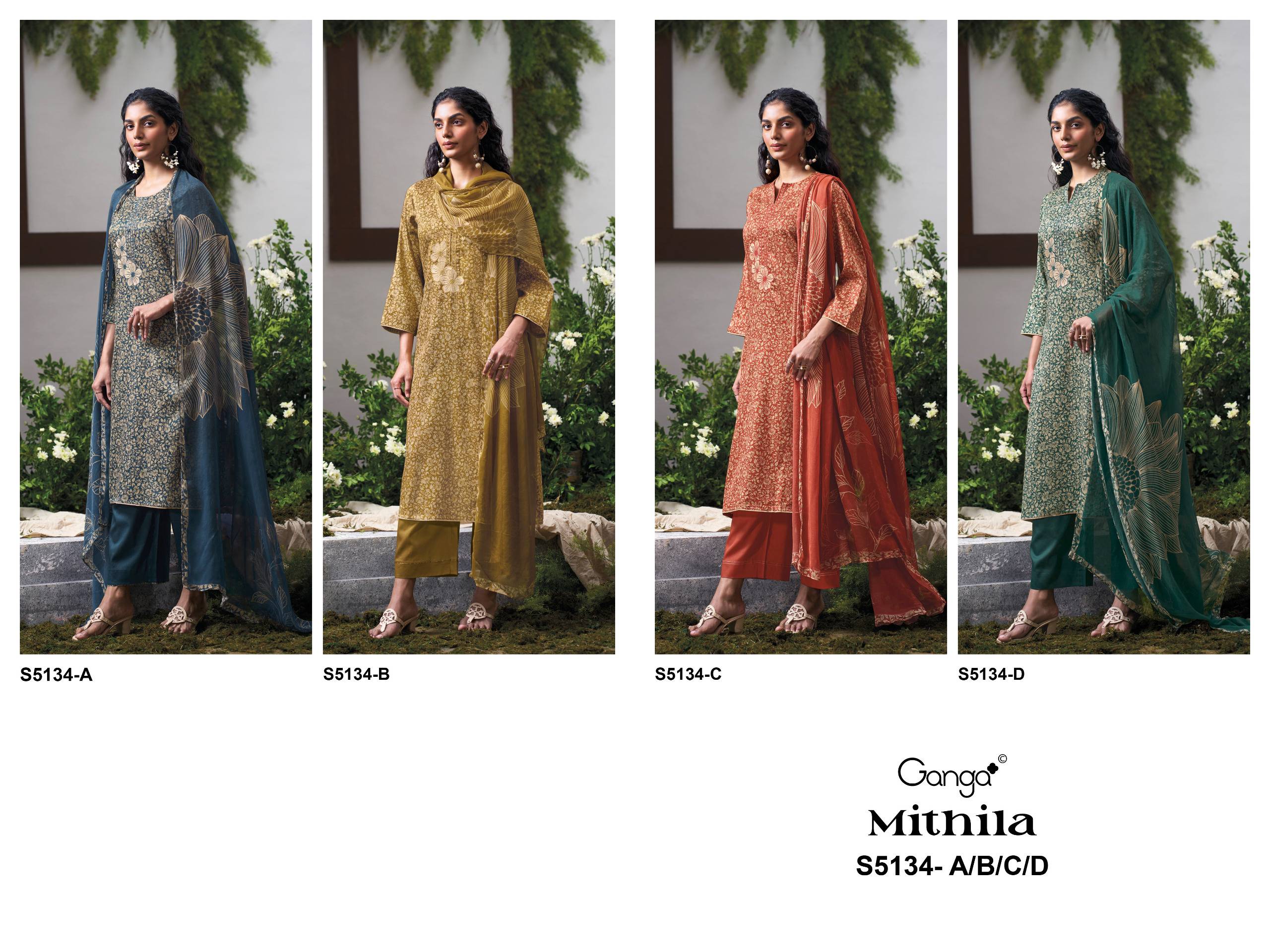 MITHILA 5134 Series By GANGAFASHION Stylish Beautiful Colourful COTTON SATIN Dresses At Wholesale Price